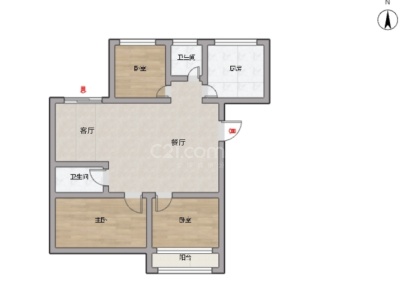 教新红色家园 3室 2厅 100平米