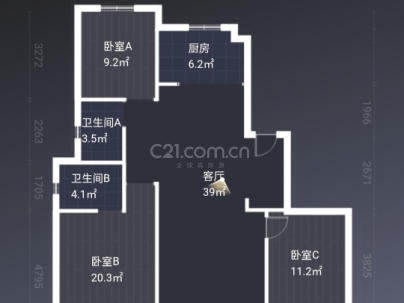 瓯鹿幸福里 3室 2厅 140平米