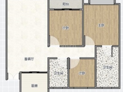 中梁旭辉国宾府 3室 2厅 107.47平米