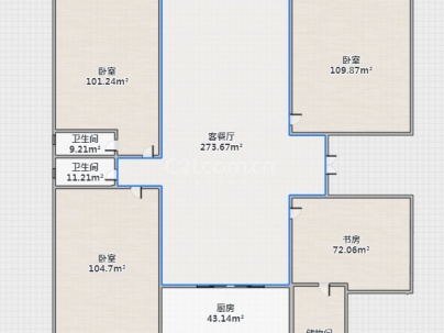 中梁龙湾首府 4室 2厅 120平米