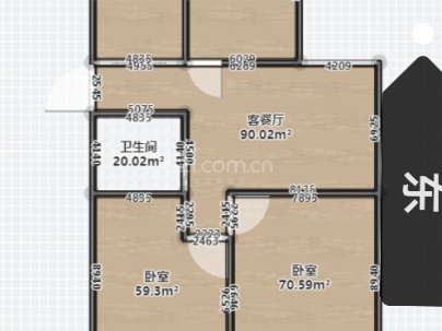 桃源居 2室 2厅 90平米