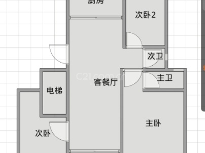 时代滨江上品揽江园 3室 2厅 130平米