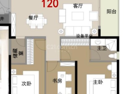 茗景华庭 3室 2厅 151平米