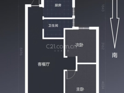 忆江嘉园三组团 2室 1厅 77.78平米