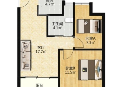 聚欢家园 3室 1厅 67平米