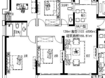 望悦江庭（开发区西单元C-16地块） 4室 2厅 155.8平米