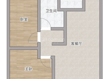 瑧鸿华庭（永中单元D-06地块） 2室 1厅 77.07平米