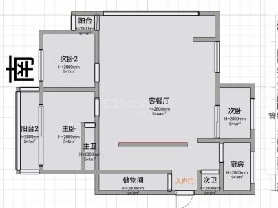 万盛锦园 3室 1厅 150平米