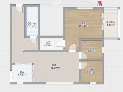 月湖小区 3室 1厅 120平米