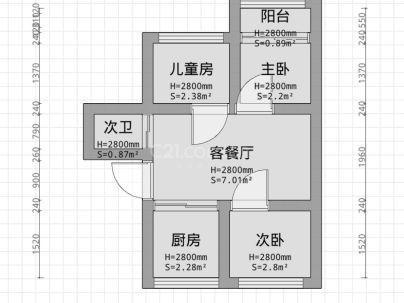 灰桥新村 3室 2厅 96平米