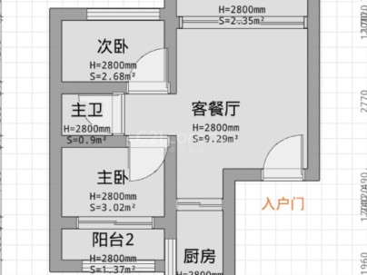 欧洲城二期 2室 2厅 83.5平米