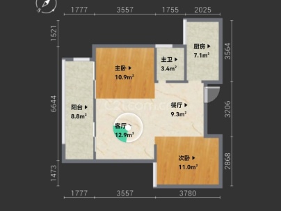 宏联佳园 2室 2厅 82.28平米