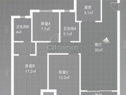 瓯鹿幸福里 3室 2厅 114平米