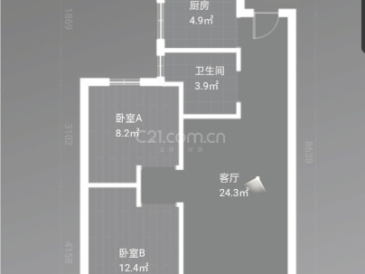 瓯鹿幸福里 2室 2厅 72平米