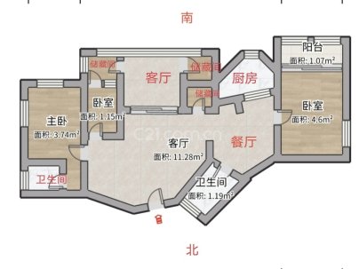 新国光商住广场 3室 2厅 186.28平米