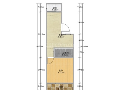 虞师里小区 1室 1厅 45平米