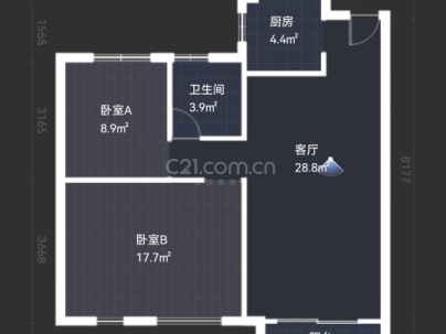 德林居 2室 2厅 90.7平米