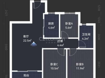 桂语江南 3室 2厅 88.82平米