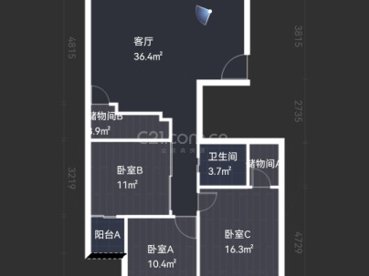 天盛公寓 3室 2厅 120平米