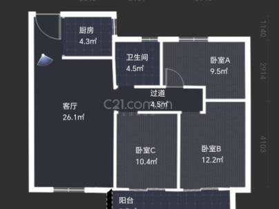 霞庭湾（南湖未来社区安置房） 3室 2厅 100平米