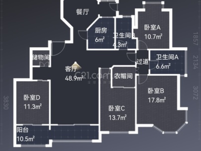 香缇半岛 4室 2厅 167平米