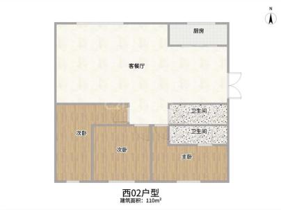 龙锦公寓 3室 2厅 110平米