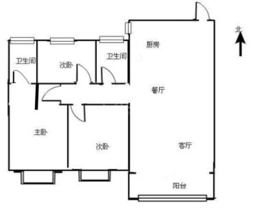 忆江嘉园一组团 3室 1厅 101平米