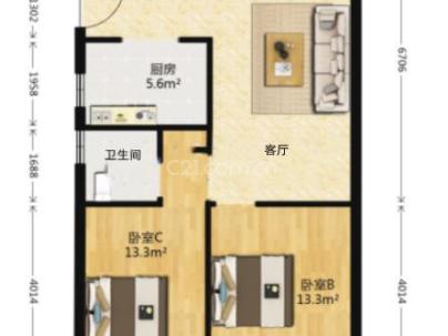 滨月轩二组团 3室 2厅 100平米
