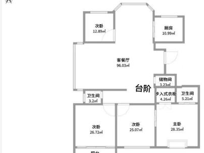 大自然家园一期 4室 2厅 186.95平米