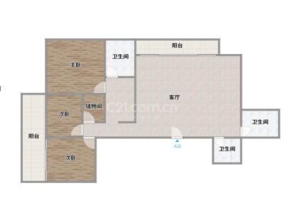 楠江大厦 3室 2厅 166平米