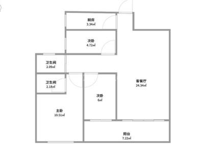 兴秀嘉园 3室 2厅 100平米