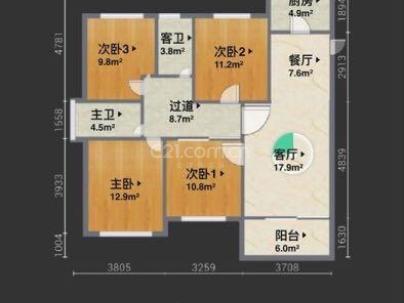 滨江九里 3室 2厅 115.86平米