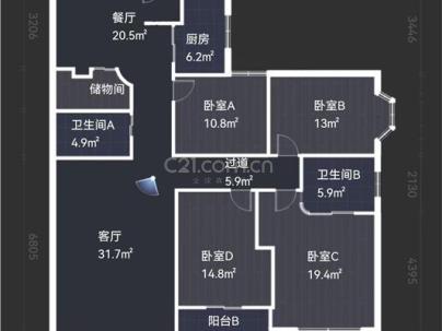 吴桥大厦 4室 2厅 189平米