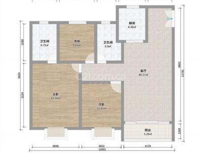 瓯鹿幸福里 3室 2厅 114.9平米