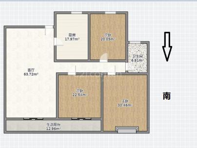 新塘东苑 3室 2厅 90平米