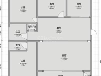 上堡公寓 3室 2厅 135平米