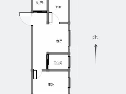 五洲大厦 2室 1厅 52平米