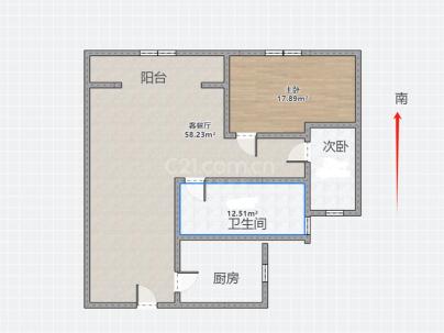 娄韵嘉园 2室 2厅 82平米