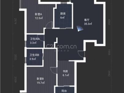 广盛嘉园 3室 2厅 129平米