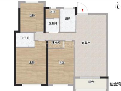 铂金湾 3室 2厅 120平米