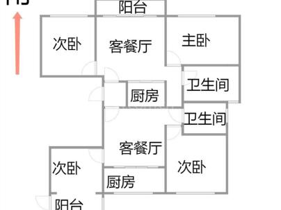 金竹锦园 3室 2厅 120平米