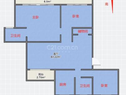 塘西锦园 3室 2厅 120平米