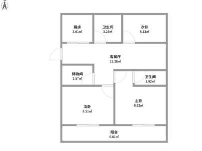 塘河锦园 3室 2厅 120平米