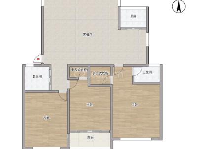 雁湖住宅区二组团（鸿福家园） 3室 2厅 134平米