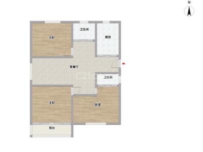 西山D13号地块（豪顺景园） 3室 1厅 100平米