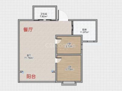 永川锦园 2室 1厅 78.68平米