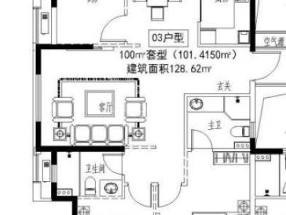 富悦江庭(上江村黄屿单元C-16地块) 2室 2厅 130平米