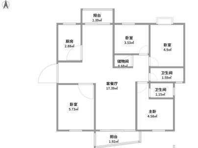 华城公寓 4室 2厅 156平米