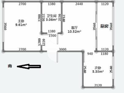 双乐东小区 2室 1厅 79平米