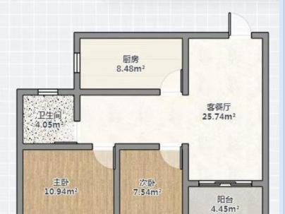 富悦江庭(上江村黄屿单元C-16地块) 2室 1厅 80平米